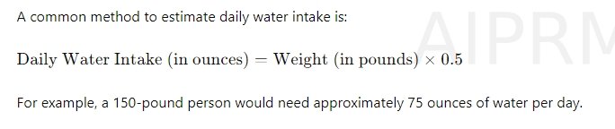 Water Intake Formula